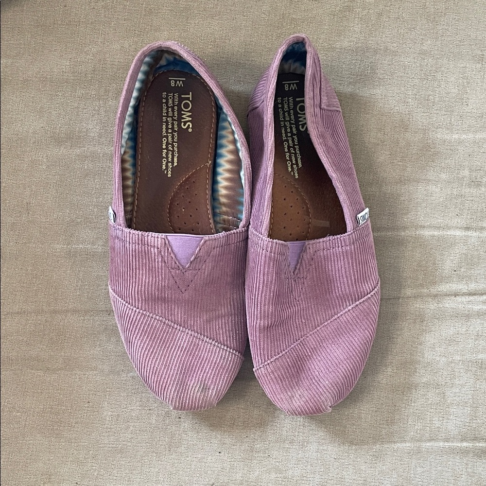 TOMS Women's Mauve Corduroy Slip-On Flats